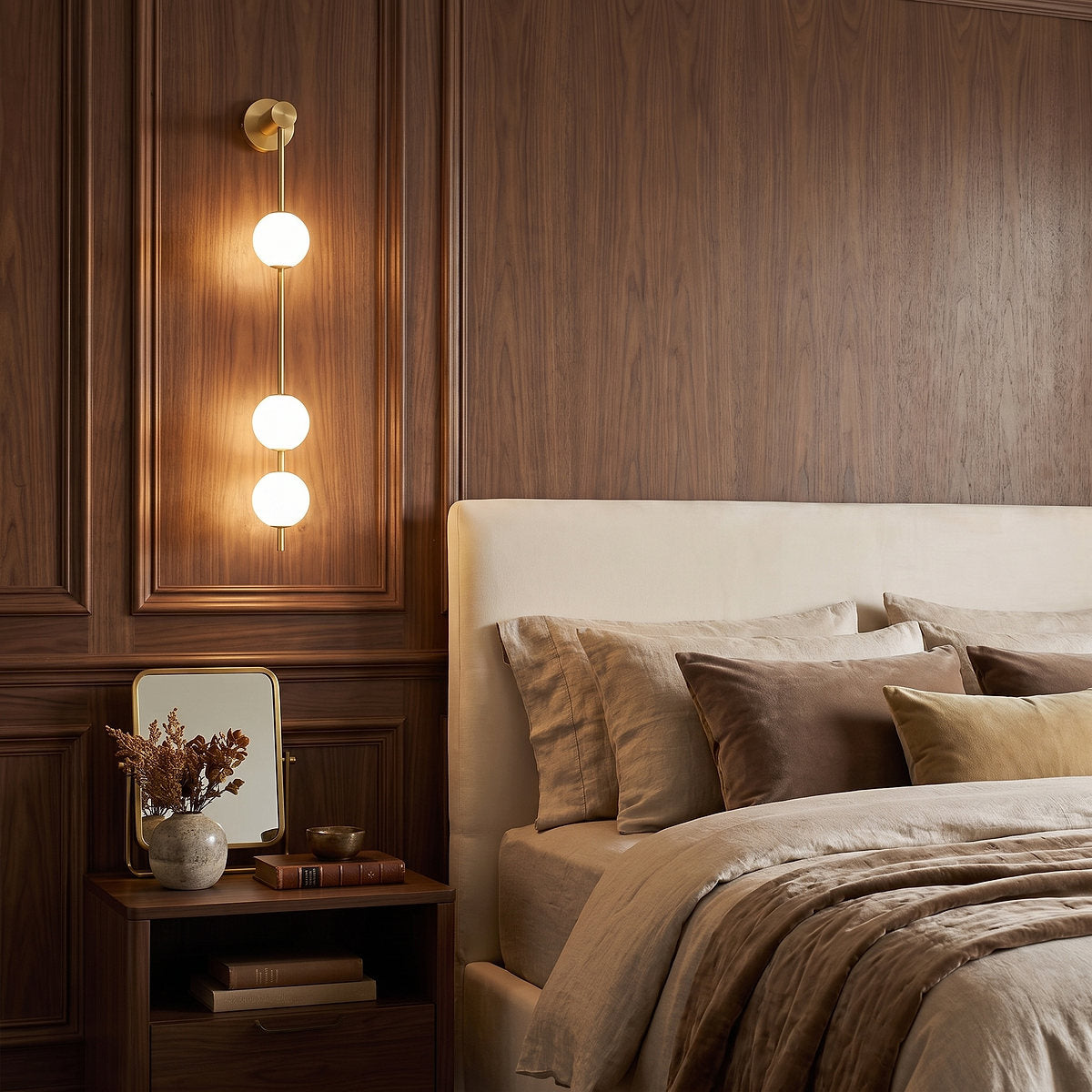 Vertical Balls Wall Lamp, 4.7-Inch x H 40.6~72.8-Inch, Triac Warm Dimming for Living Room & Dining Room
