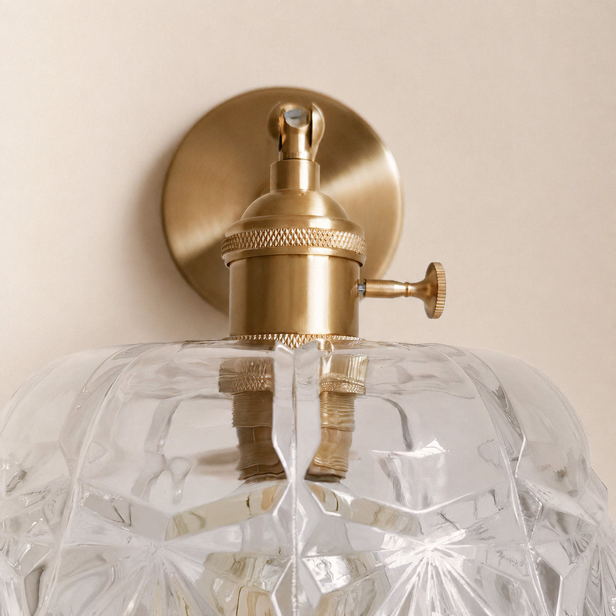 French Crystal Tassel Wall Lamp, 5.9-Inch x H 8.7-Inch, Gold & Transparent for Living Room