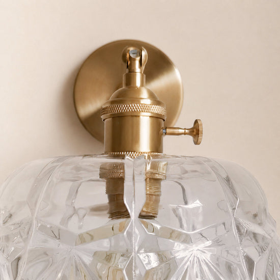 French Crystal Tassel Wall Lamp, 5.9-Inch x H 8.7-Inch, Gold & Transparent for Living Room