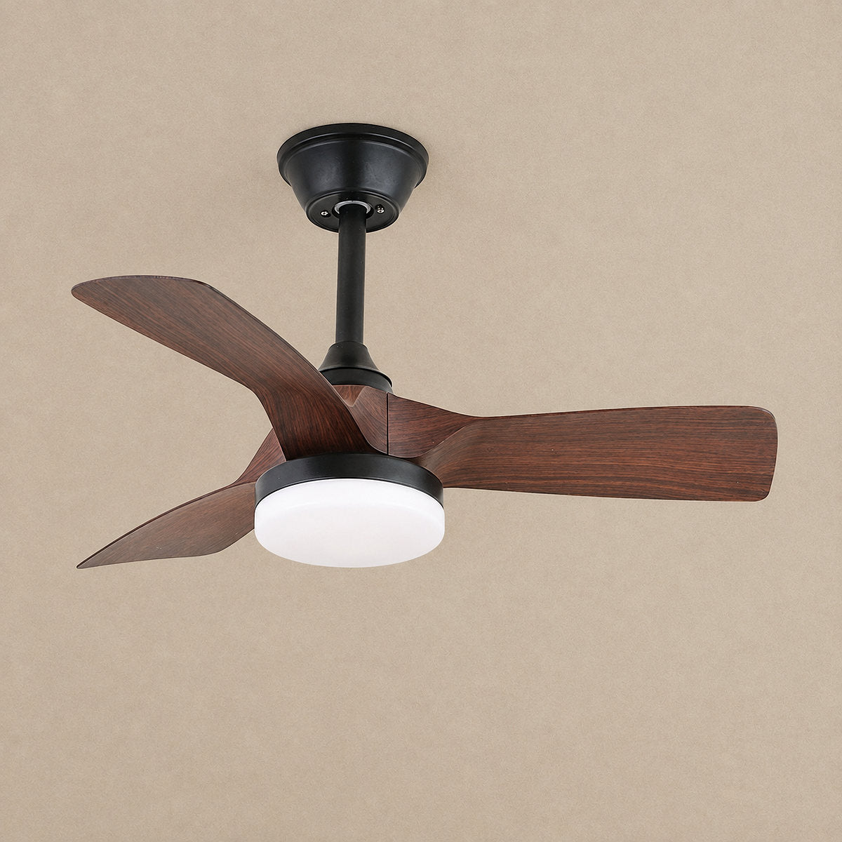 Silven Curve Ceiling Fan Light, 24~32-Inch x H 11.8-Inch, Model A (Walnut ) for Living Room