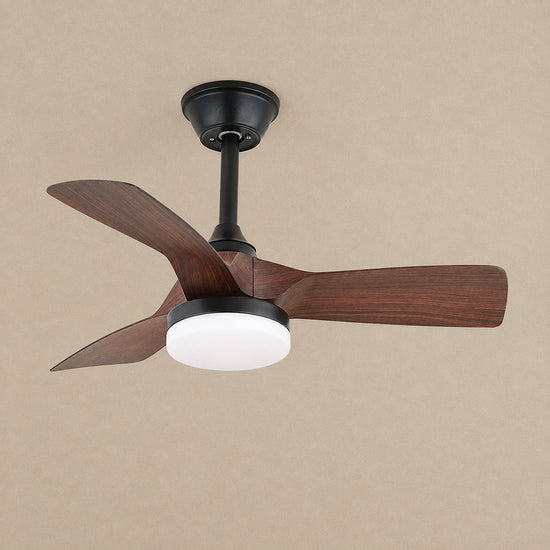 Silven Curve Ceiling Fan Light, 24~32-Inch x H 11.8-Inch, Model A (Walnut ) for Living Room