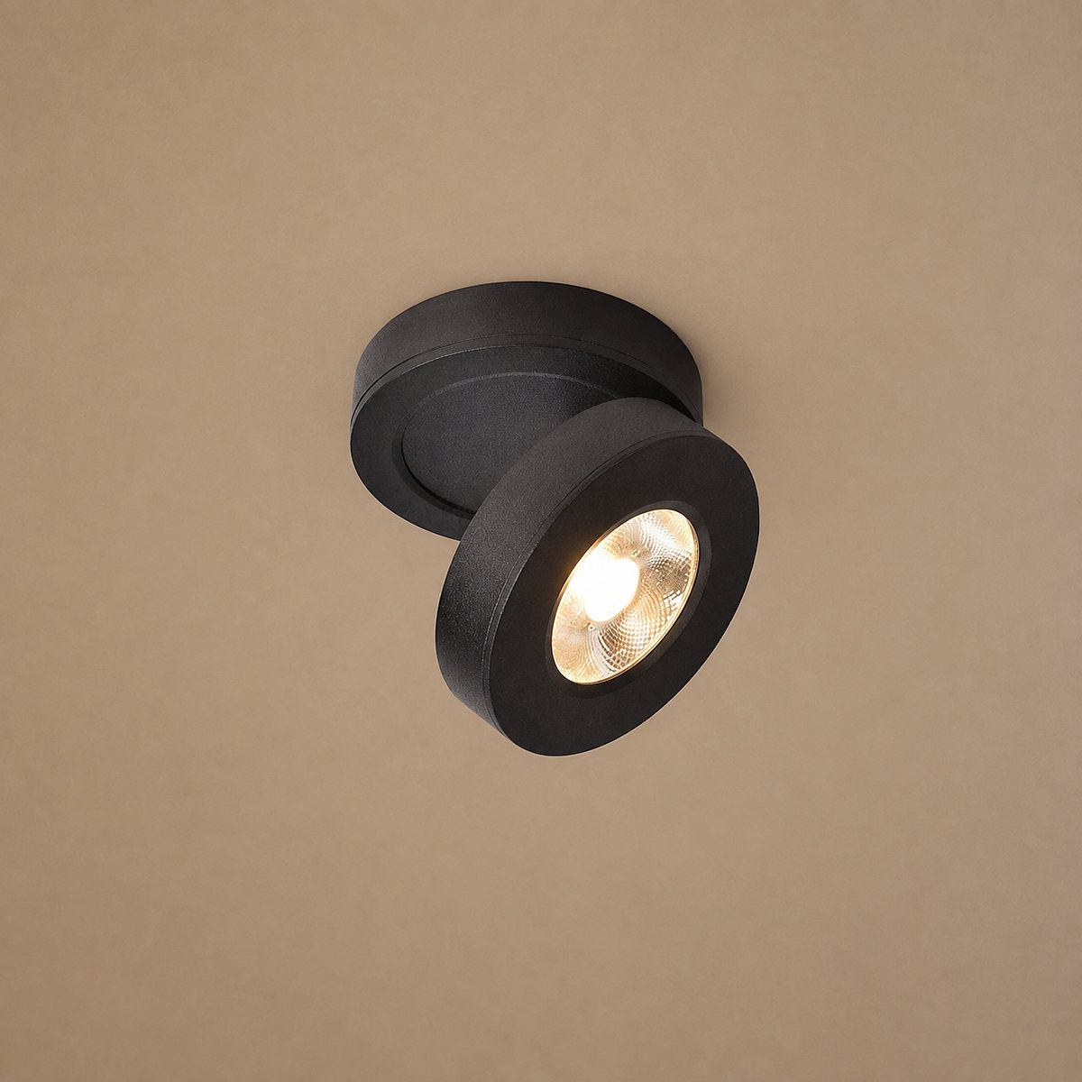 Round Rotating LED Downlight Wall Lamp, 3.4-Inch x H 0.9-Inch, White, Warm Light for Bedroom & Living Room