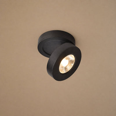 Round Rotating LED Downlight Wall Lamp, 3.4-Inch x H 0.9-Inch, White, Warm Light for Bedroom & Living Room