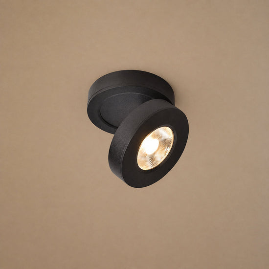 Round Rotating LED Downlight Wall Lamp, 3.4-Inch x H 0.9-Inch, White, Warm Light for Bedroom & Living Room