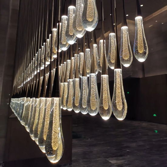 Raindrop Soltaire Linear Chandelier