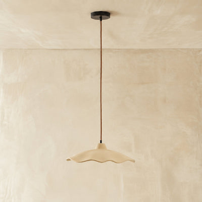 Wavy Edge Microcement Pendant Light for Dining Room & Living Room