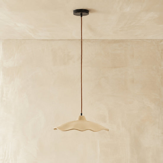 Wavy Edge Microcement Pendant Light for Dining Room & Living Room
