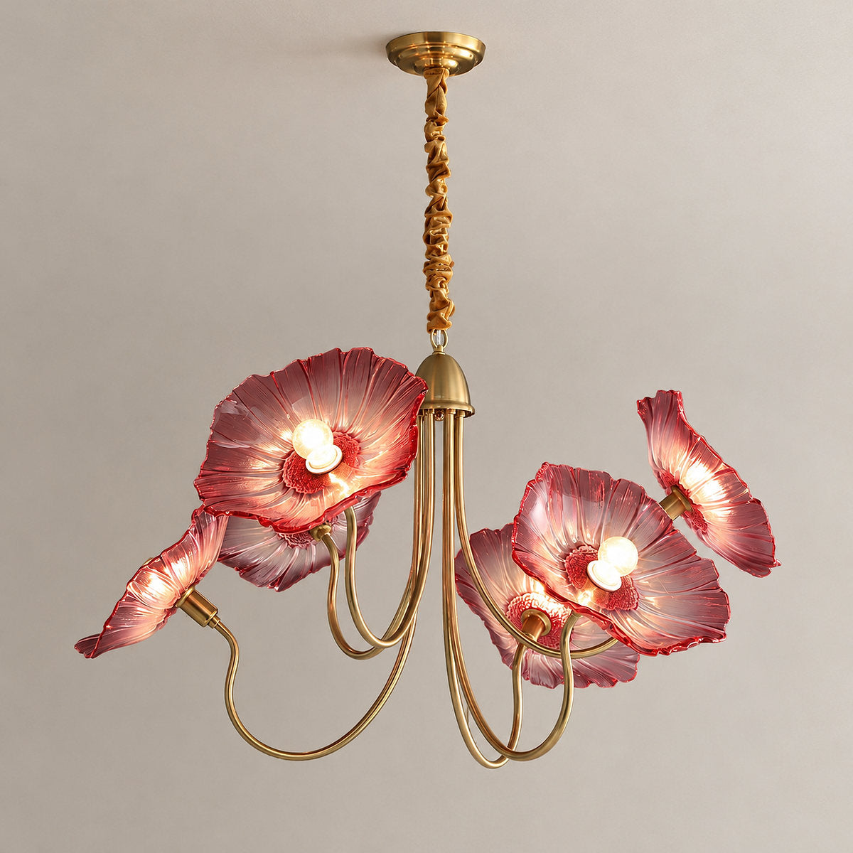 Tricolordeer Frosted Glass Gold Chandelier