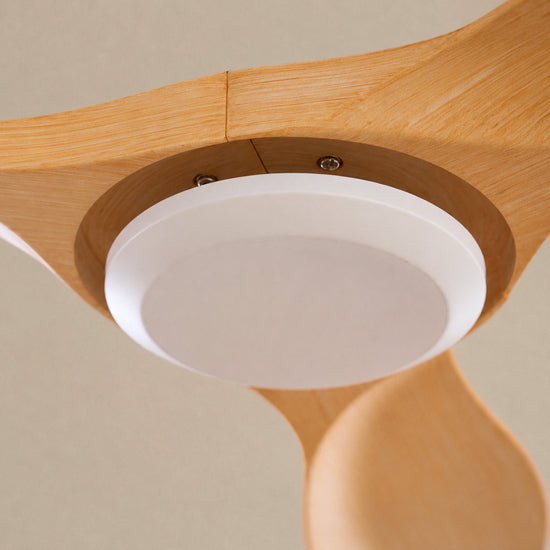 Amelia Ceiling Fan Light, 42~52-Inch x H 9.8-Inch, Natural Wood Grain & White (ABS blades) for Living Room
