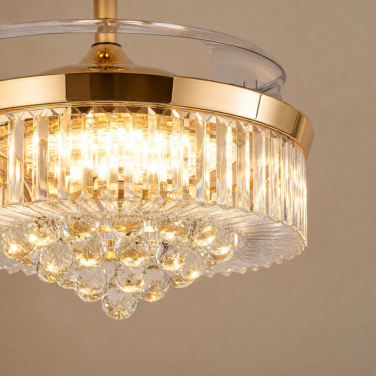 Invisible-Blade Crystal Chandelier Ceiling Fan