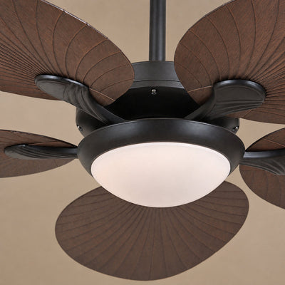 Tricolordeer Tropical 5-Blade LED Dome Ceiling Fan