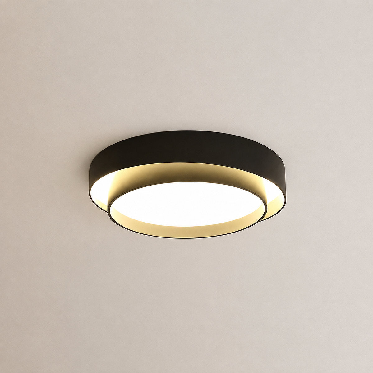 Melody Ceiling Light, 15.7-Inch x H 5.5-Inch, White, Warm Light for Living Room & Bedroom