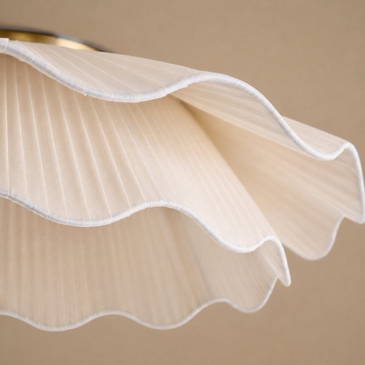 Tricolordeer Pleated Brass Flush Mount Ceiling Lamp
