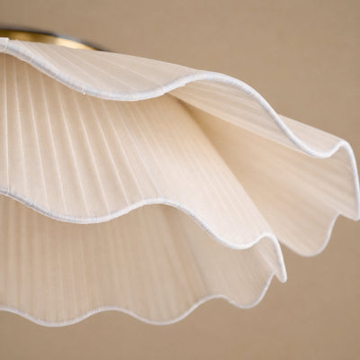 Tricolordeer Pleated Brass Flush Mount Ceiling Lamp