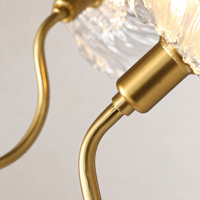 Tricolordeer Frosted Glass Gold Chandelier