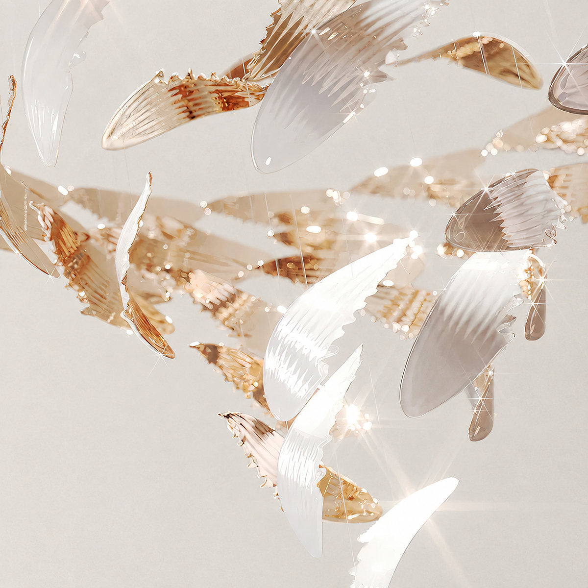 Tricolordeer Layered Glass Round LED Chandelier