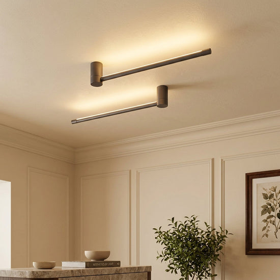 Linear LED Wall Lamp, 2.3-Inch x H 23.6~47.2-Inch, Black, Warm Light for Living Room & Dining Room