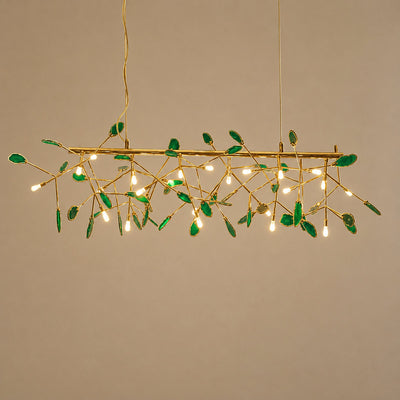 Rose Gold Chandelier with Natural Stone Slices