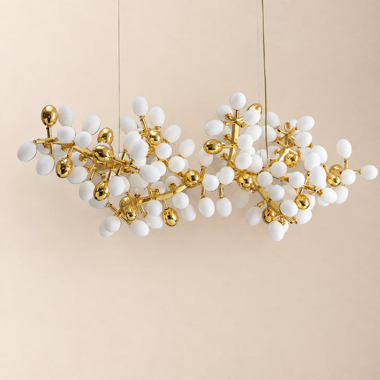 Tricolordeer Linear 80-Light Glass Pendant Chandelier