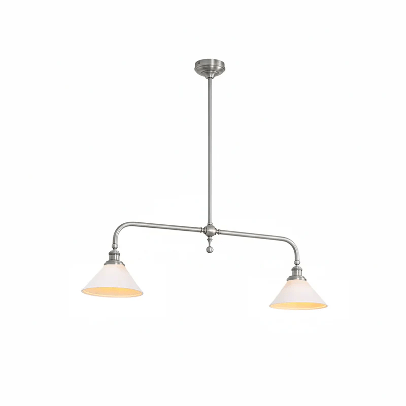 2-Light Linear Brass Pendant Lamp