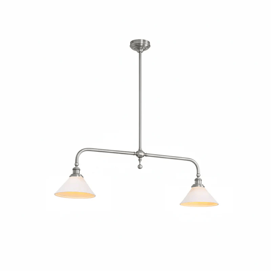 2-Light Linear Brass Pendant Lamp