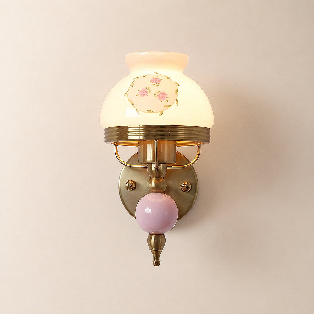 Loa Glass Wall Lamp, 5.5-Inch x H 9.6-Inch, Pink for Living Room & Dining Room