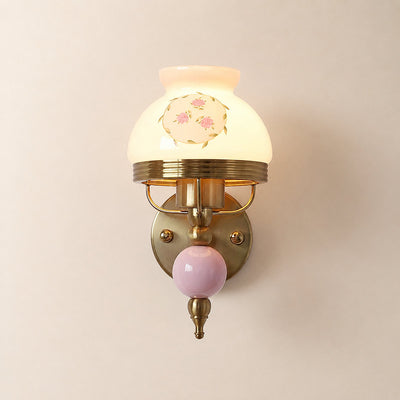 Loa Glass Wall Lamp, 5.5-Inch x H 9.6-Inch, Pink for Living Room & Dining Room