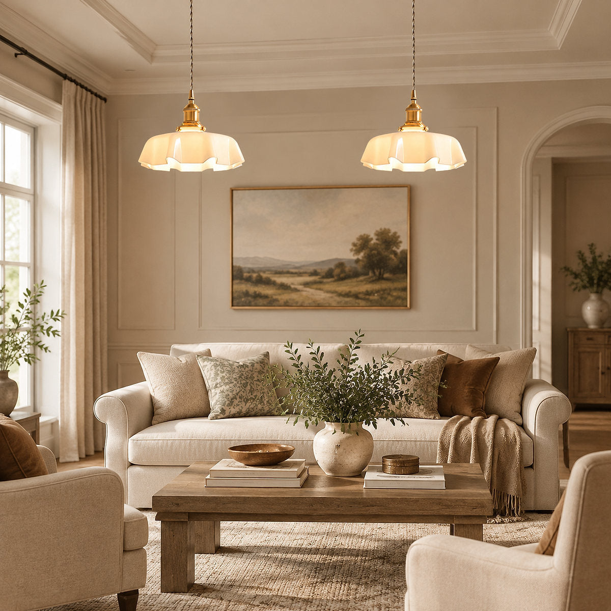 Pleated Glass Pendant Light Collection