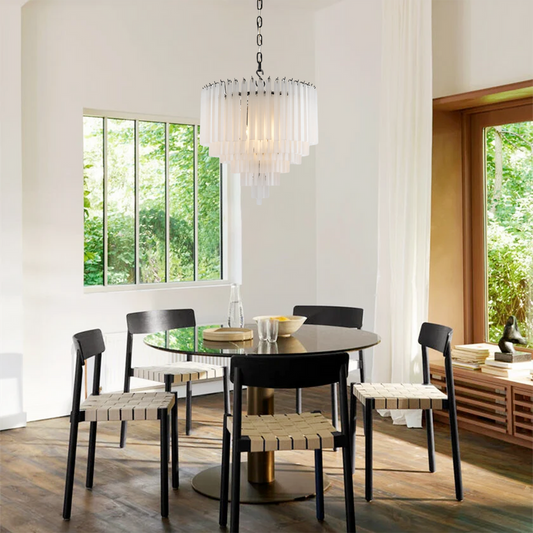 Bethel 3-Tier Glass Round Chandelier 24"