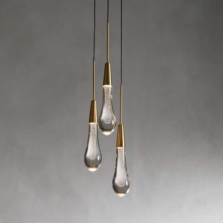 Soltaire Raindrop 3-Light Pendant