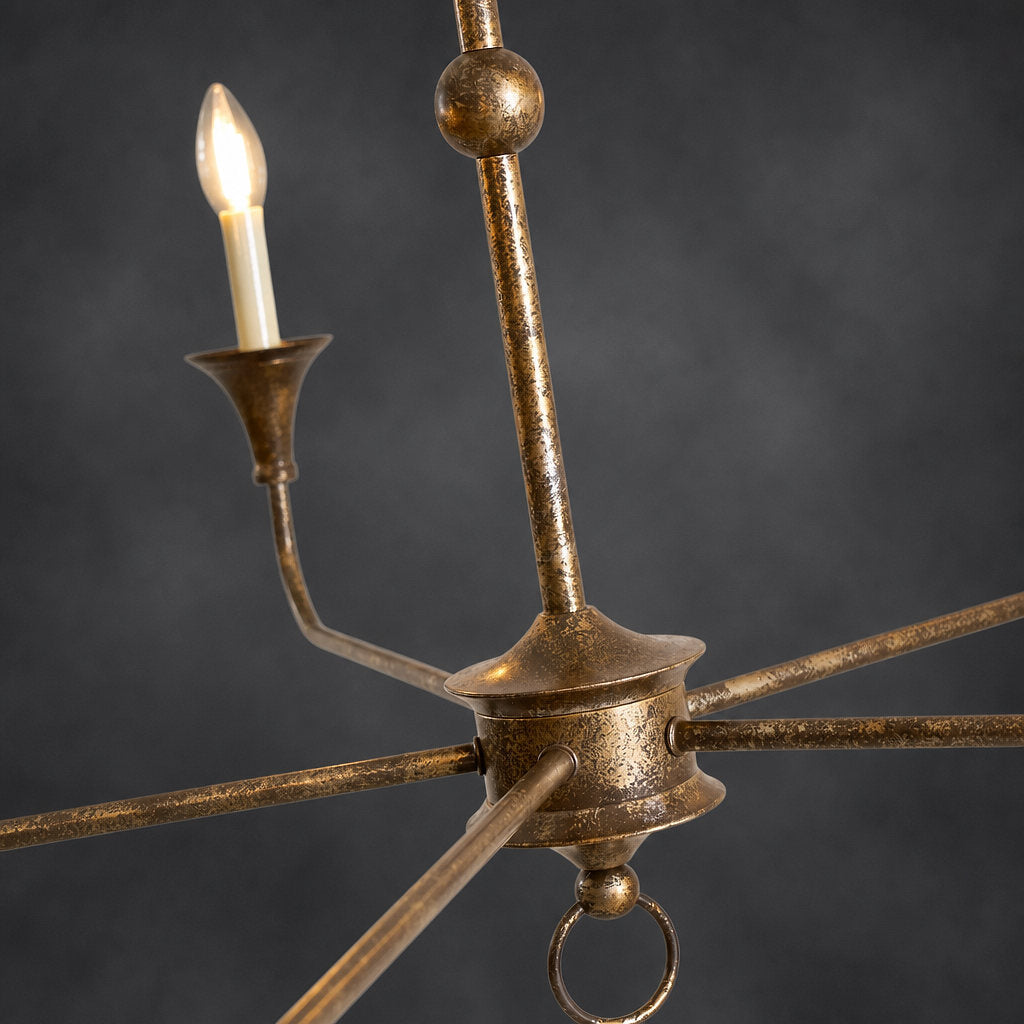 Tricolordeer Round Brass Minimalist Chandelier