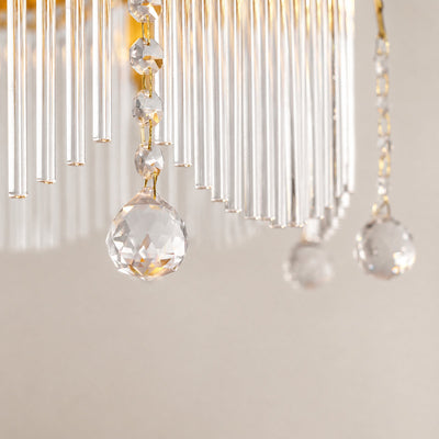 Round Brass Glass 5/8/12-Head Chandelier