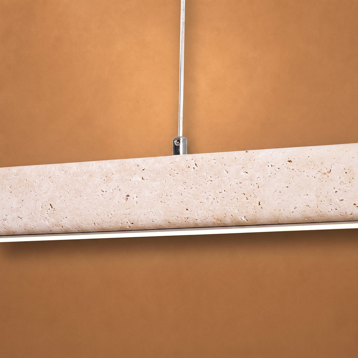Minimalist Linear Travertine Stone Pendant Lamp