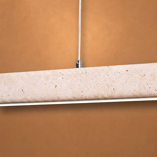 Minimalist Linear Travertine Stone Pendant Lamp