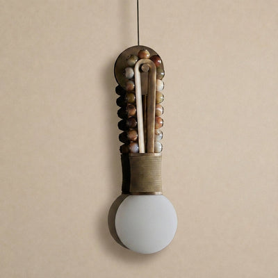 Ardora Wall Lamp, 5.5-Inch x H 24.4-Inch, Brass & Green for Living Room