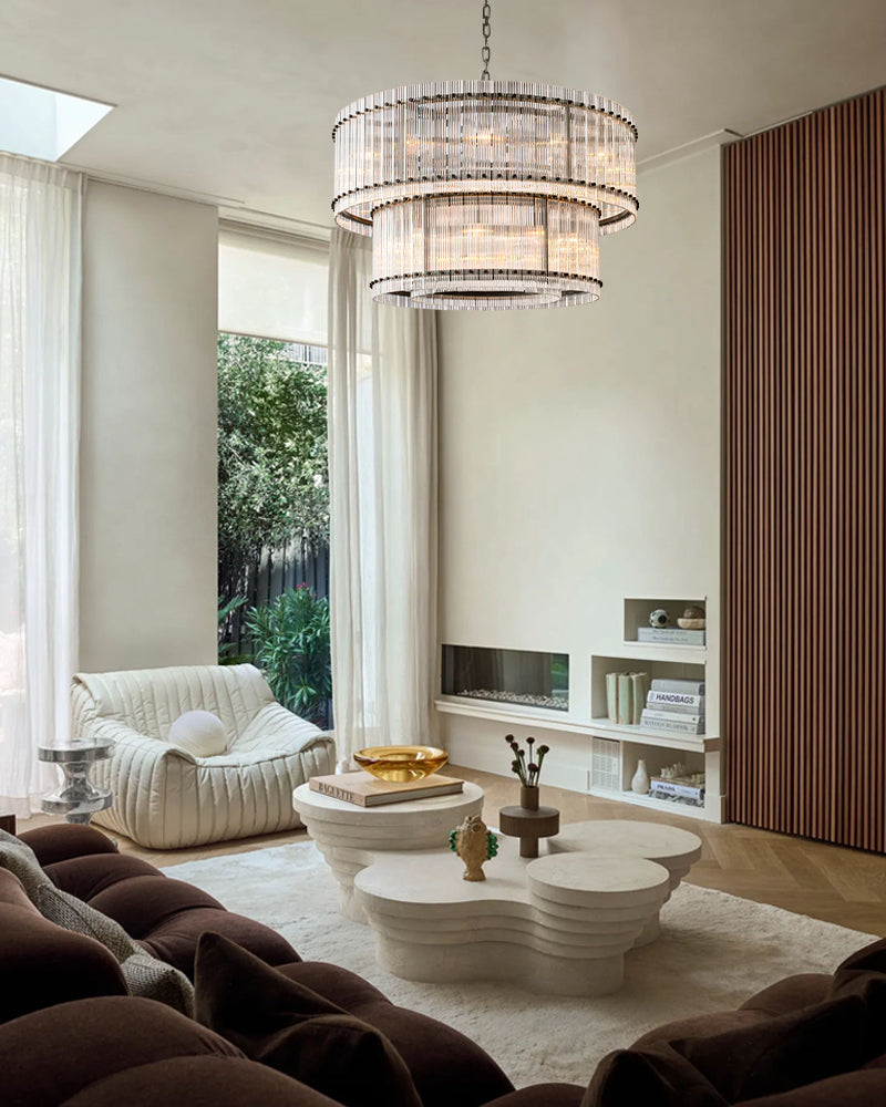 Sun Marcus Two-Tier Glass Round Chandelier 22", 37", 48", 60"
