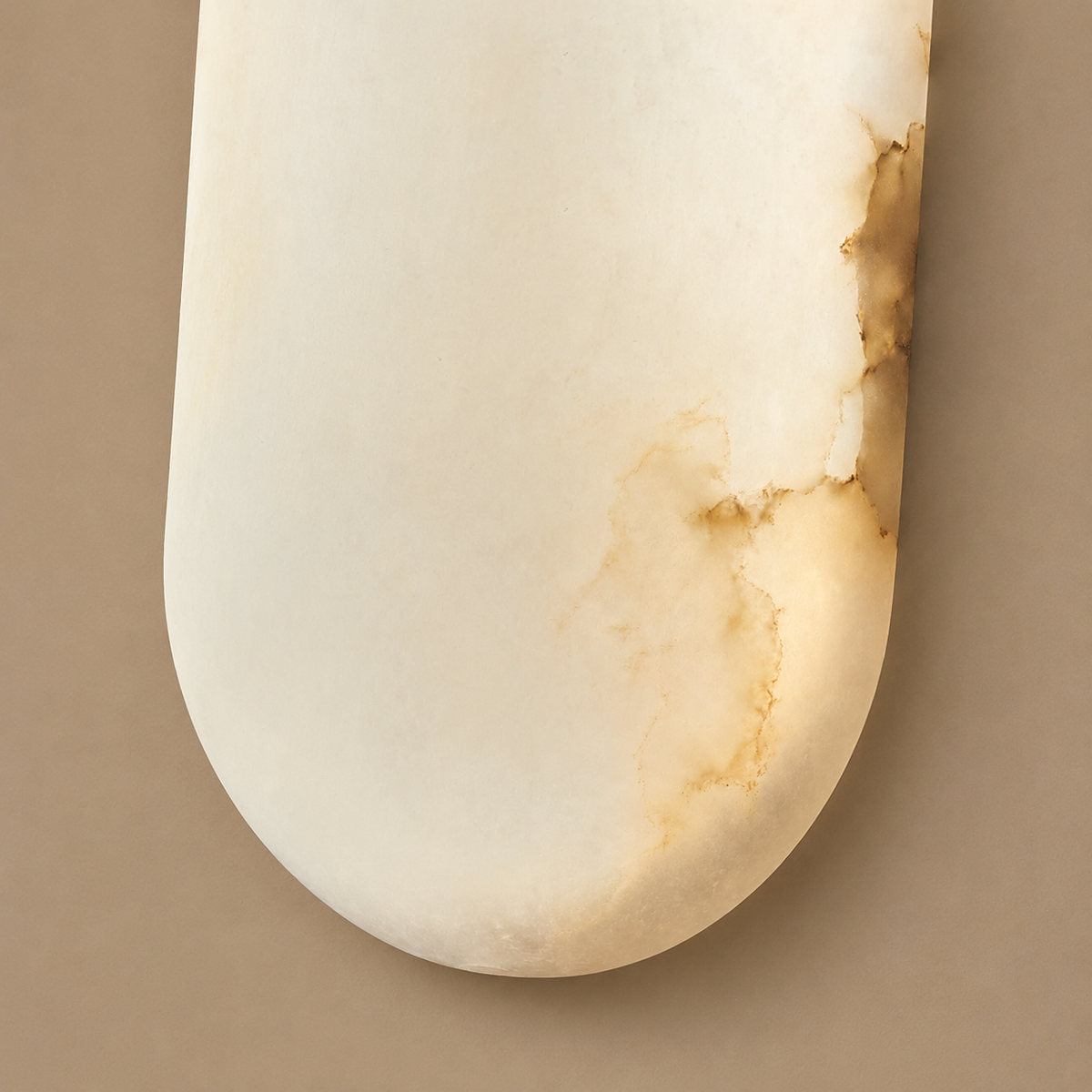 Alabaster Pill Wall Lamp, 3.9~4.7-Inch x H 15.7-Inch, Brass, Warm Light for Living Room & Dining Room