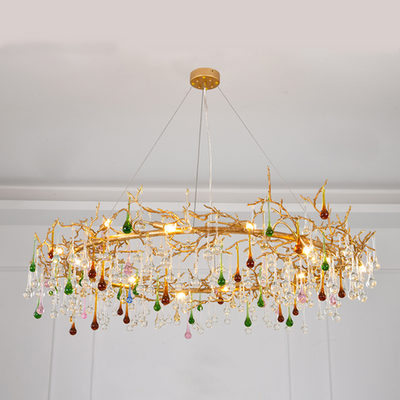 Avis Colorful Crystal Rain Branch Chandelier