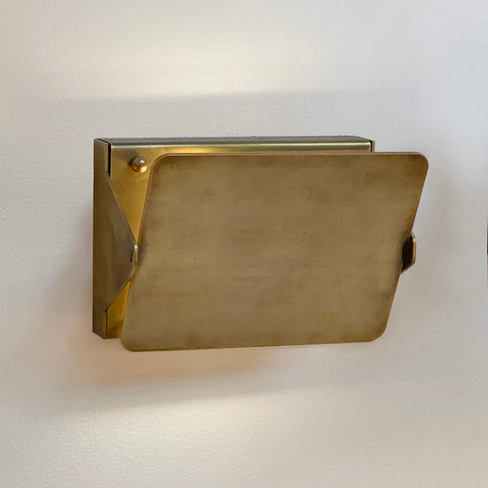 Luster Gaze Veridian Brass Flip-Front Wall Sconce - Background Shot