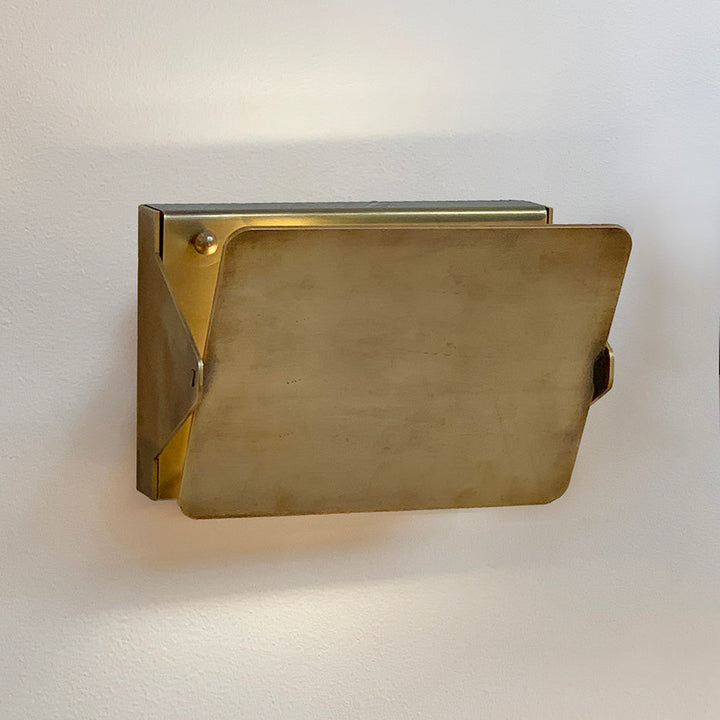 Luster Gaze Veridian Brass Flip-Front Wall Sconce - Background Shot