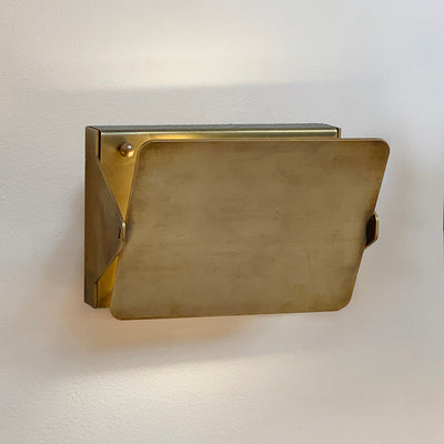 Luster Gaze Veridian Brass Flip-Front Wall Sconce - luxury American master bathroom