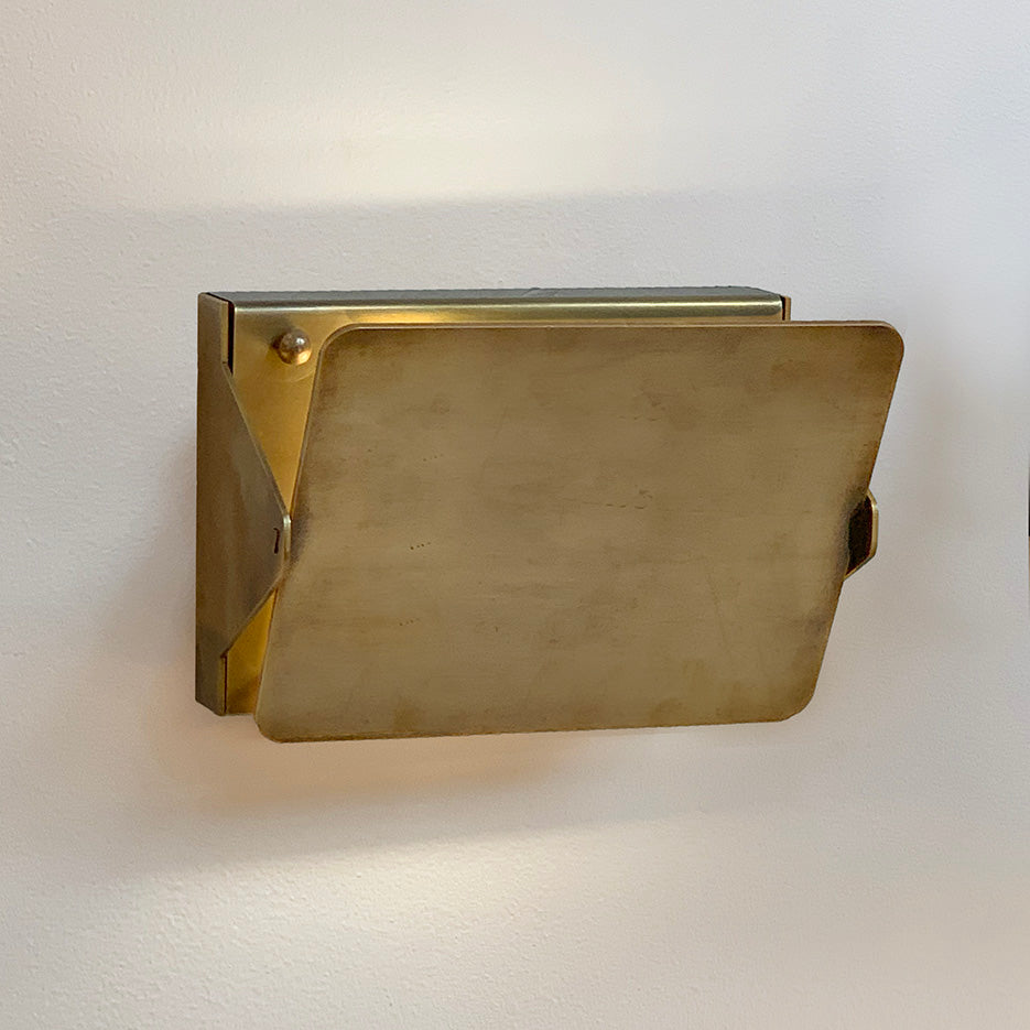 Luster Gaze Veridian Brass Flip-Front Wall Sconce - luxury American master bathroom