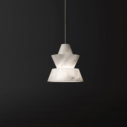 Brianna Mini Alabaster Coffee Table Pendant, Modern Pendant Light