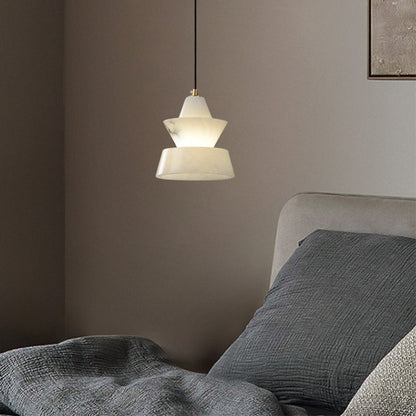 Brianna Mini Alabaster Coffee Table Pendant, Modern Pendant Light