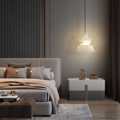 Brianna Mini Alabaster Coffee Table Pendant, Modern Pendant Light