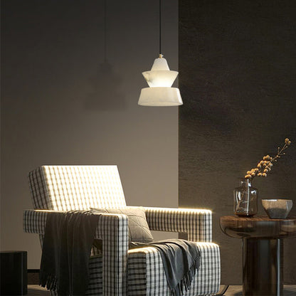 Brianna Mini Alabaster Coffee Table Pendant, Modern Pendant Light