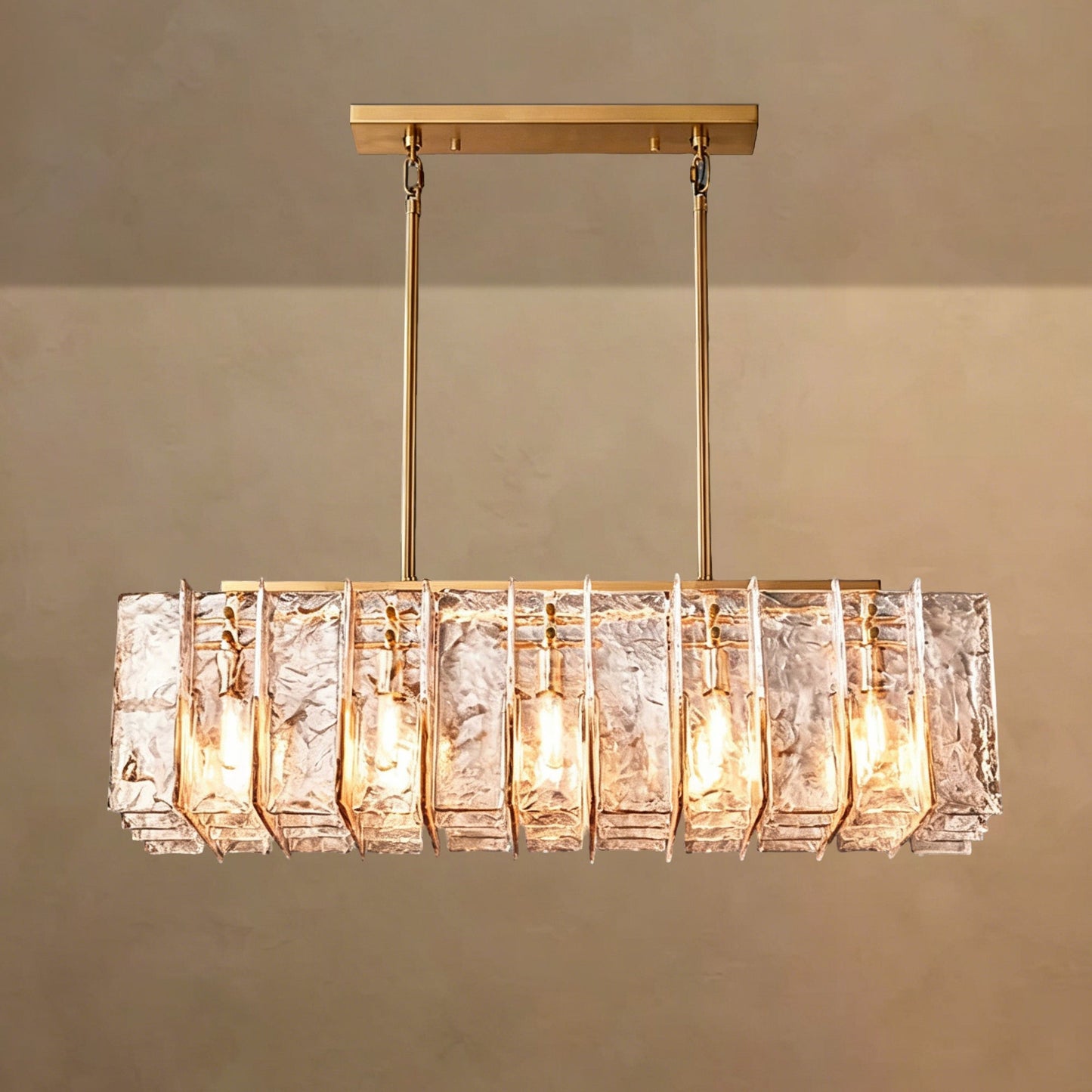 Latrel Smoke Glass Rectangular Chandelier 49��