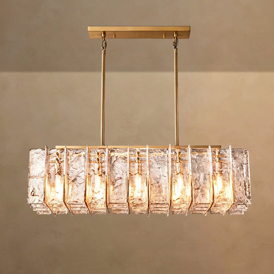 Latrel Smoke Glass Rectangular Chandelier 49��