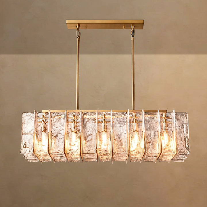 Latrel Smoke Glass Rectangular Chandelier 49"