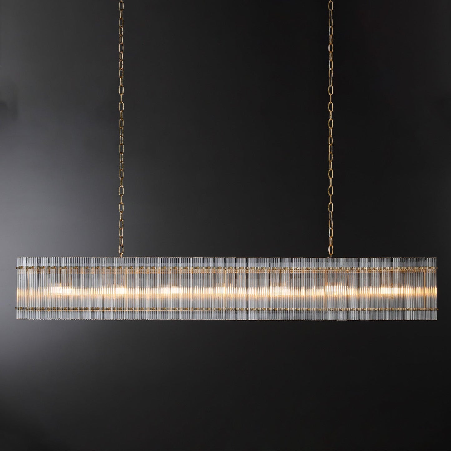 Sun Marcus Glass Rectangle Chandelier 54", 72"